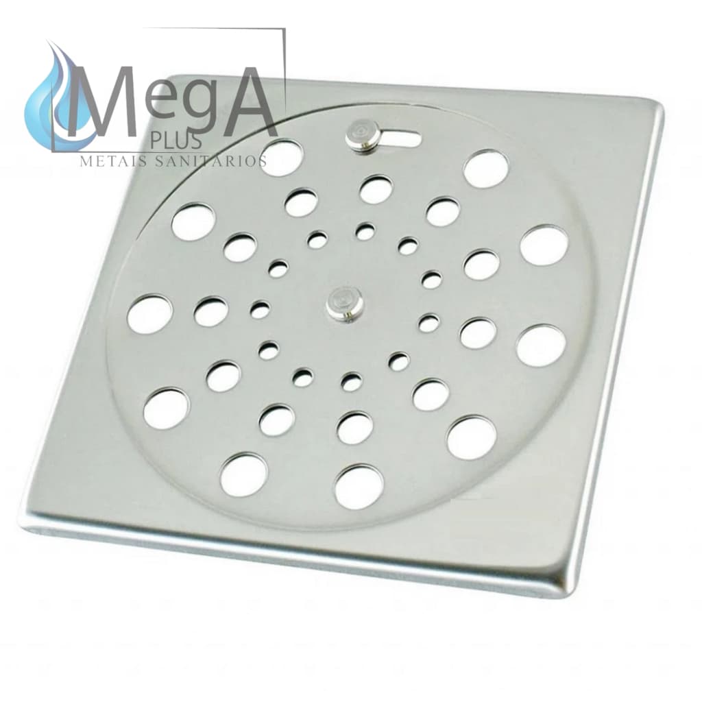 Ralo Grelha Quadrado Inox Abre E Fecha - 10 X 10 cm