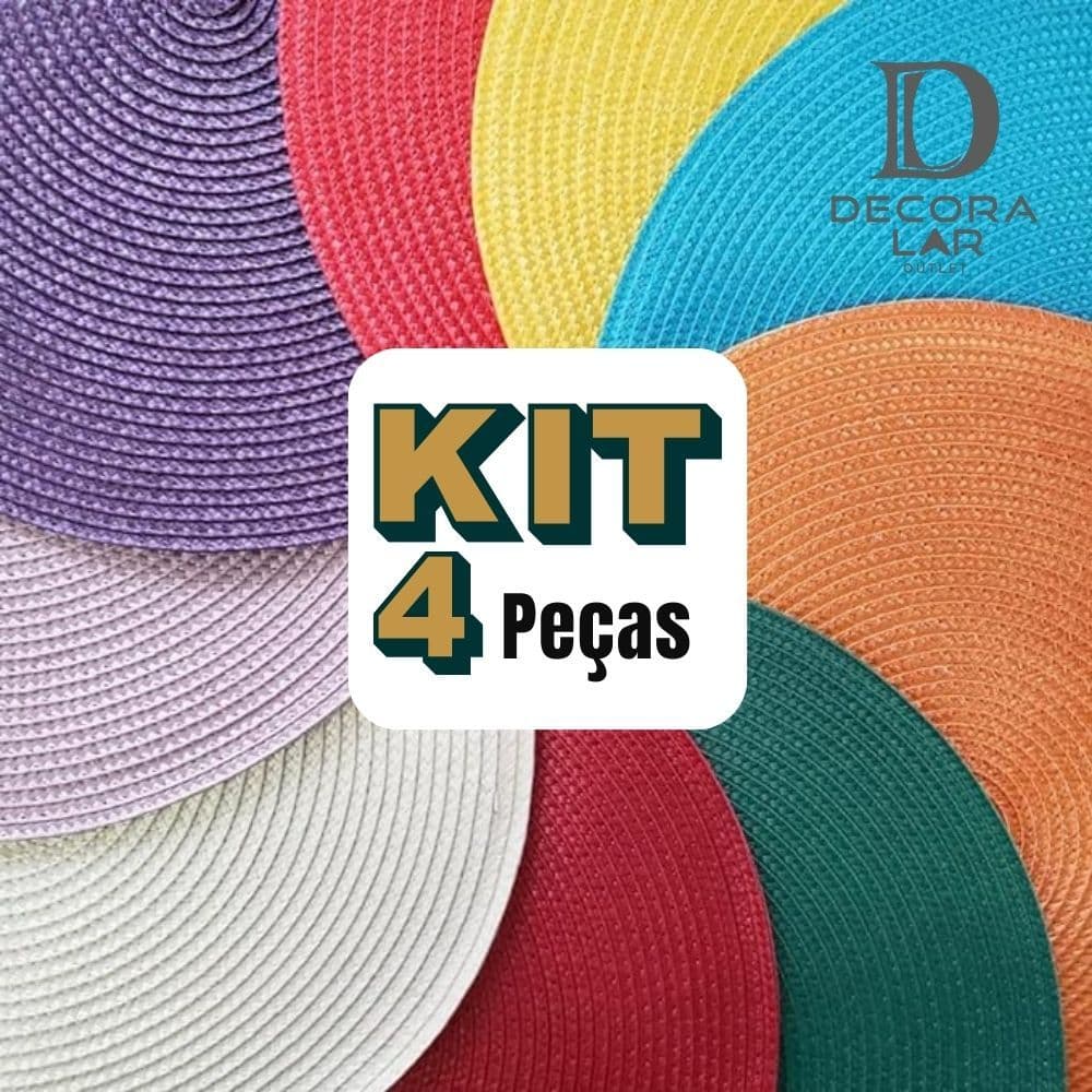 Kit Jogo Americano 4 Peças Redondo Mesa Decorativo Jantar Descanso de Prato Sousplat Cozinha