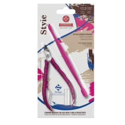 Kit Alicate para Cutícula 758 + Espátula Dupla Mundial Style