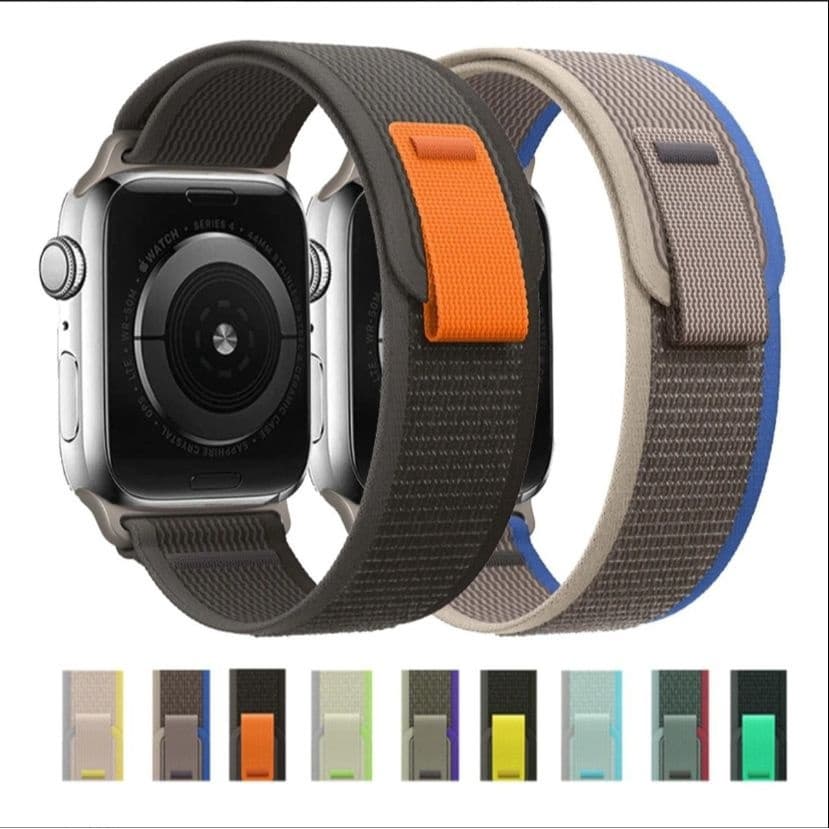 Pulseira Loop Nylon Laço de Trilha Apple Watch Band Relogio Luxo 38mm 40mm 41mm 42mm 44mm 45mm 49mm