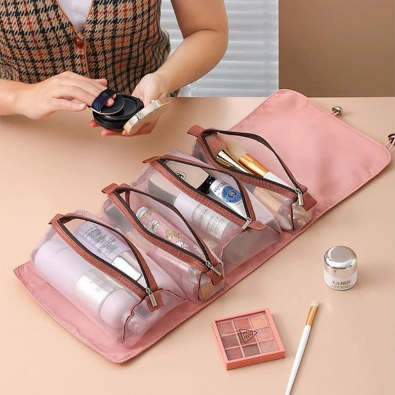 Bolsa Necessaire Estojo de Maquiagem Cosmético Viagem Compartimento Destacáveis