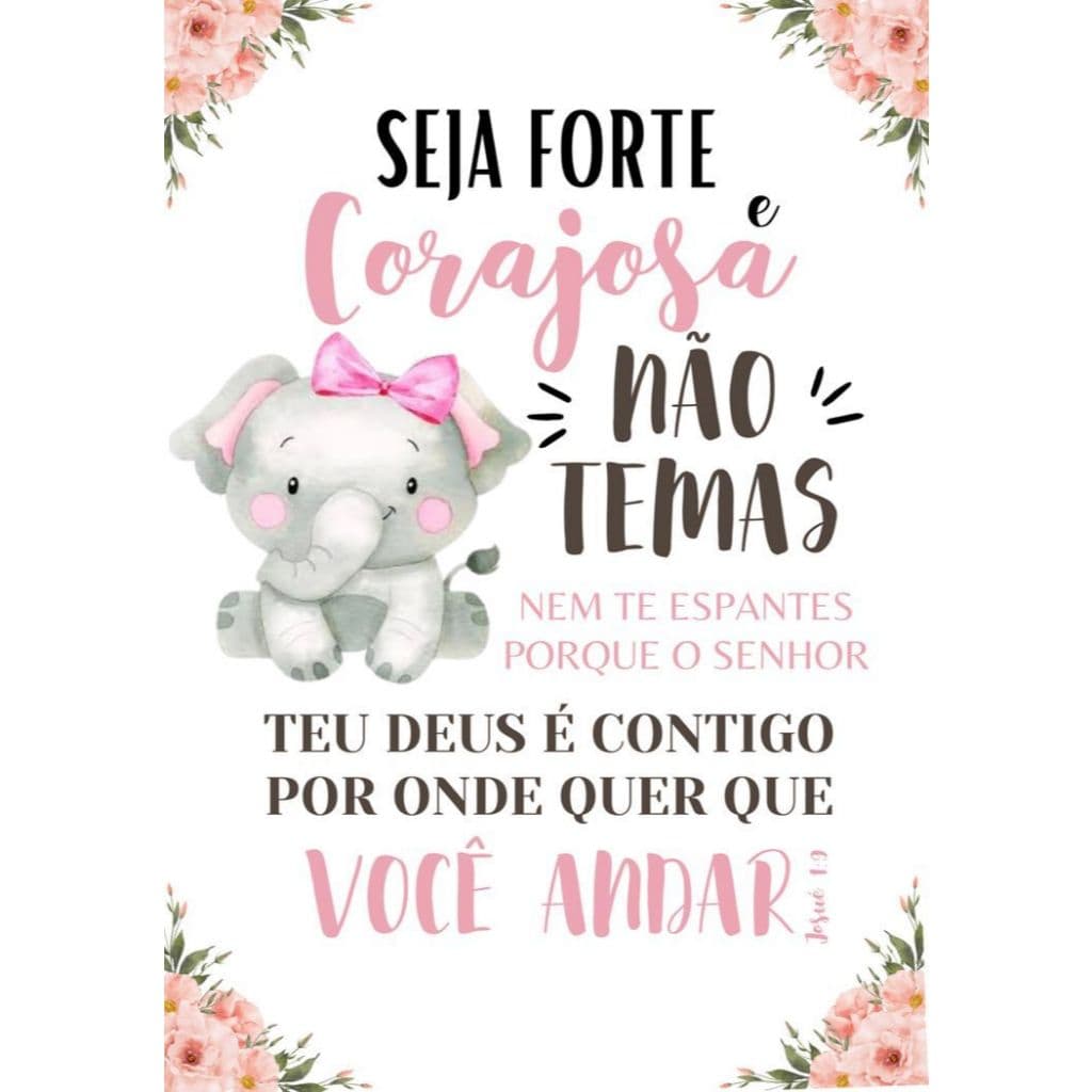 Quadro Decorativo em mdf Quarto menina 3 - Seja forte e corajosa - medida 20x29cm