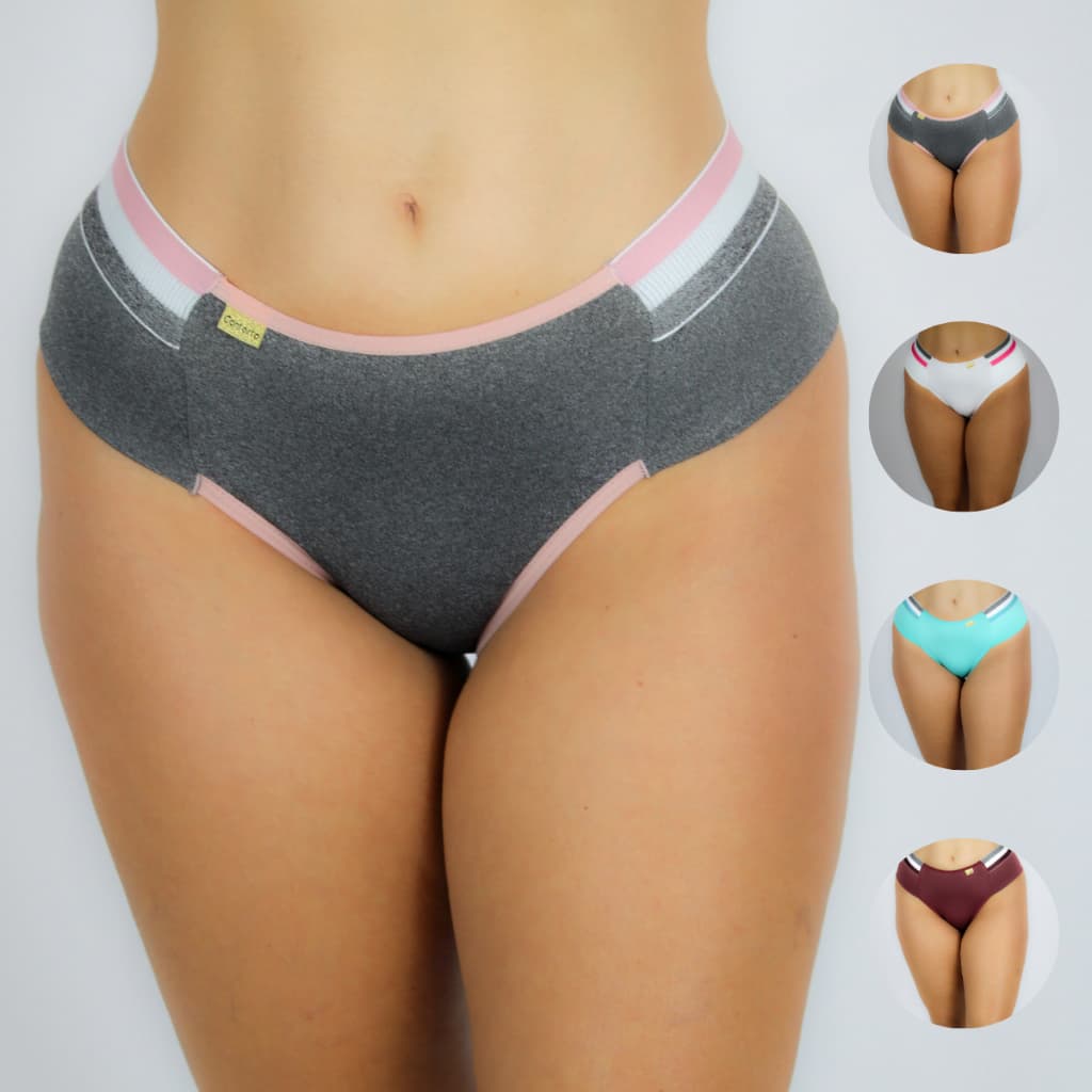 Kit 5 Calcinhas Femininas Confortavel Cintura Alta Joana