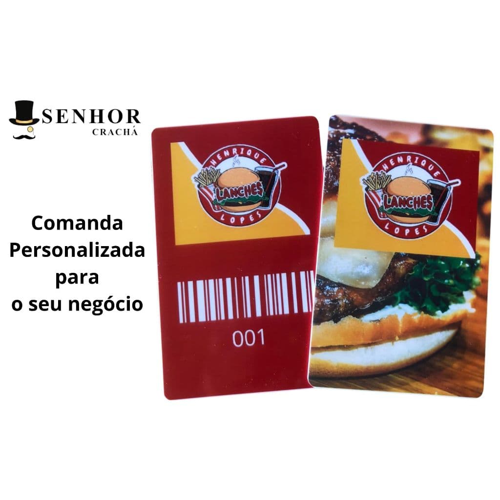 25 Comanda Eletrônica Identificador 8.5x5.5  PVC para bar, lanchonete, restaurante e padaria