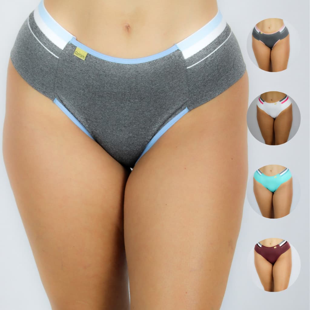 Kit 10 Calcinhas Femininas Confortaveis Cintura Alta Joana