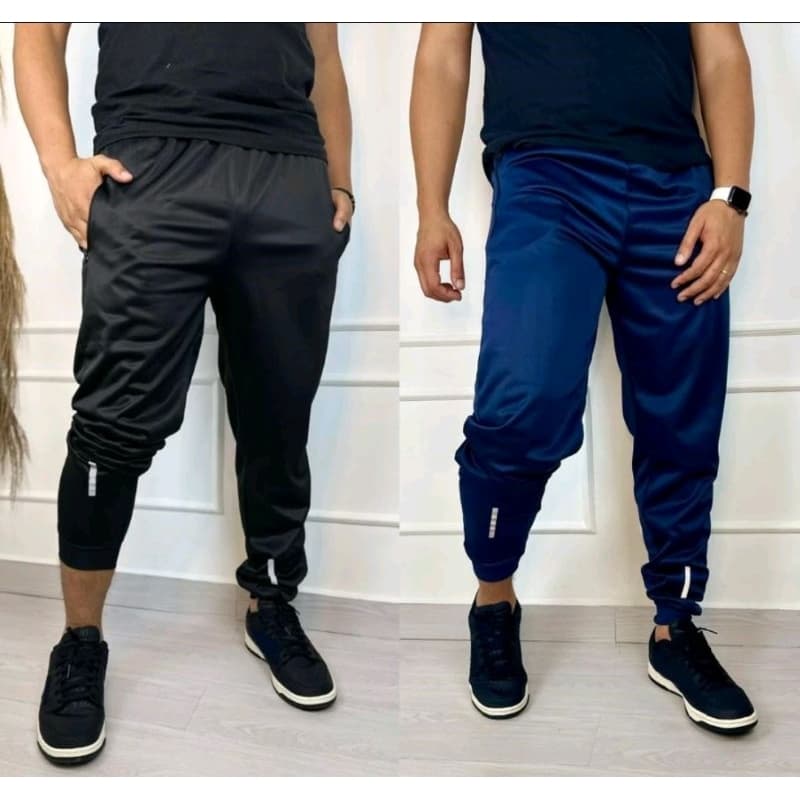 Calça Jogger Corta Vento Dry-fit Masculina Com Bolso Tradicional Casual