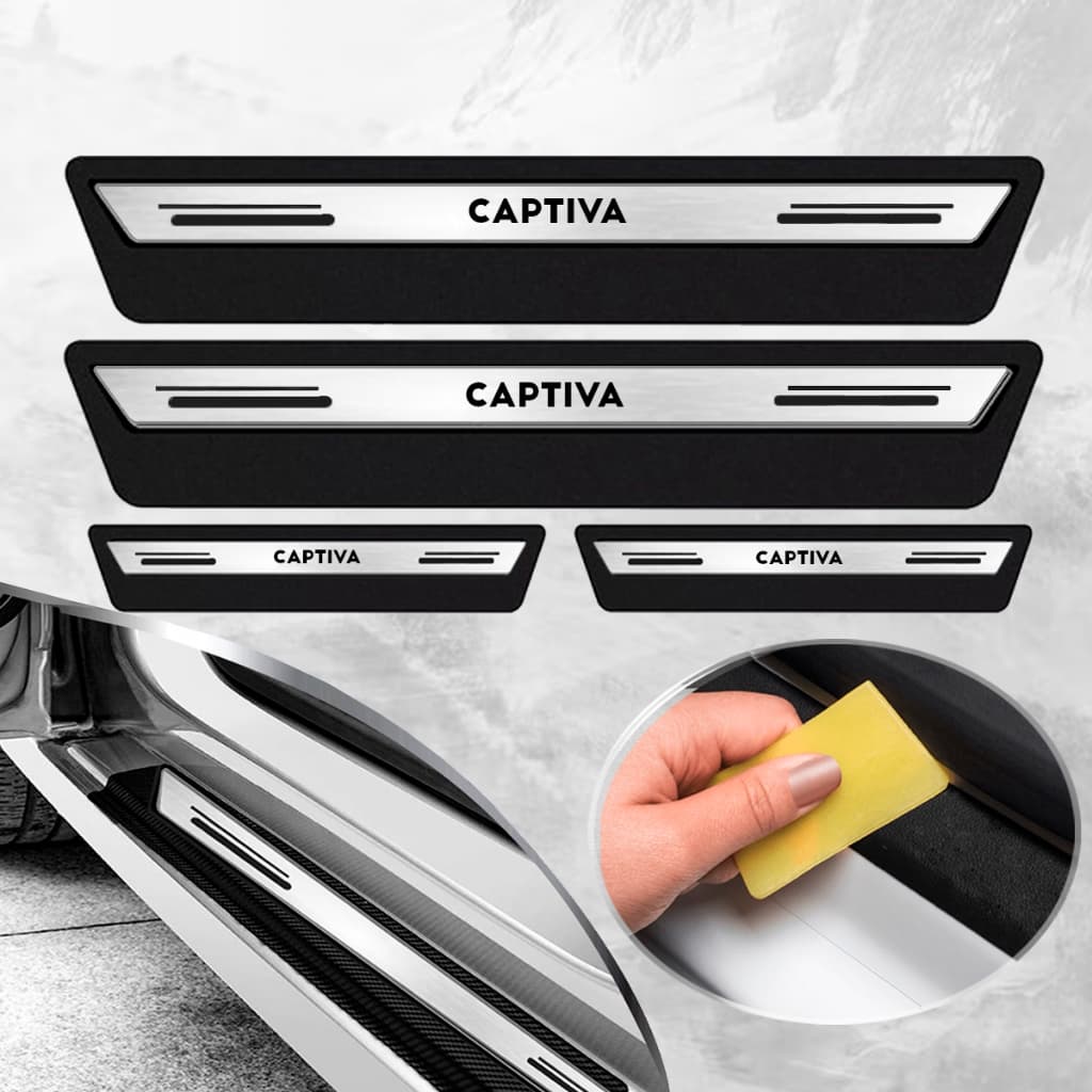 Soleira Ultra Protetora De Porta Platinum Compatível com Captiva - Prata