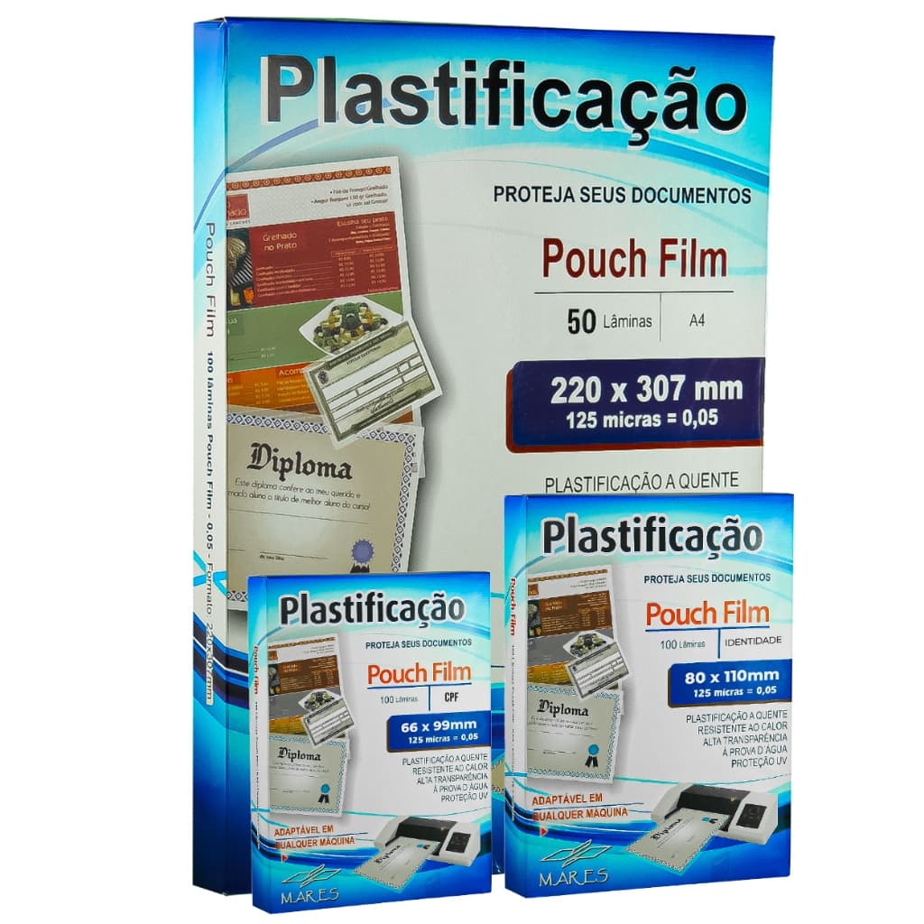 Kit Polaseal 250 unidades Plástico para Plastificação 0,05