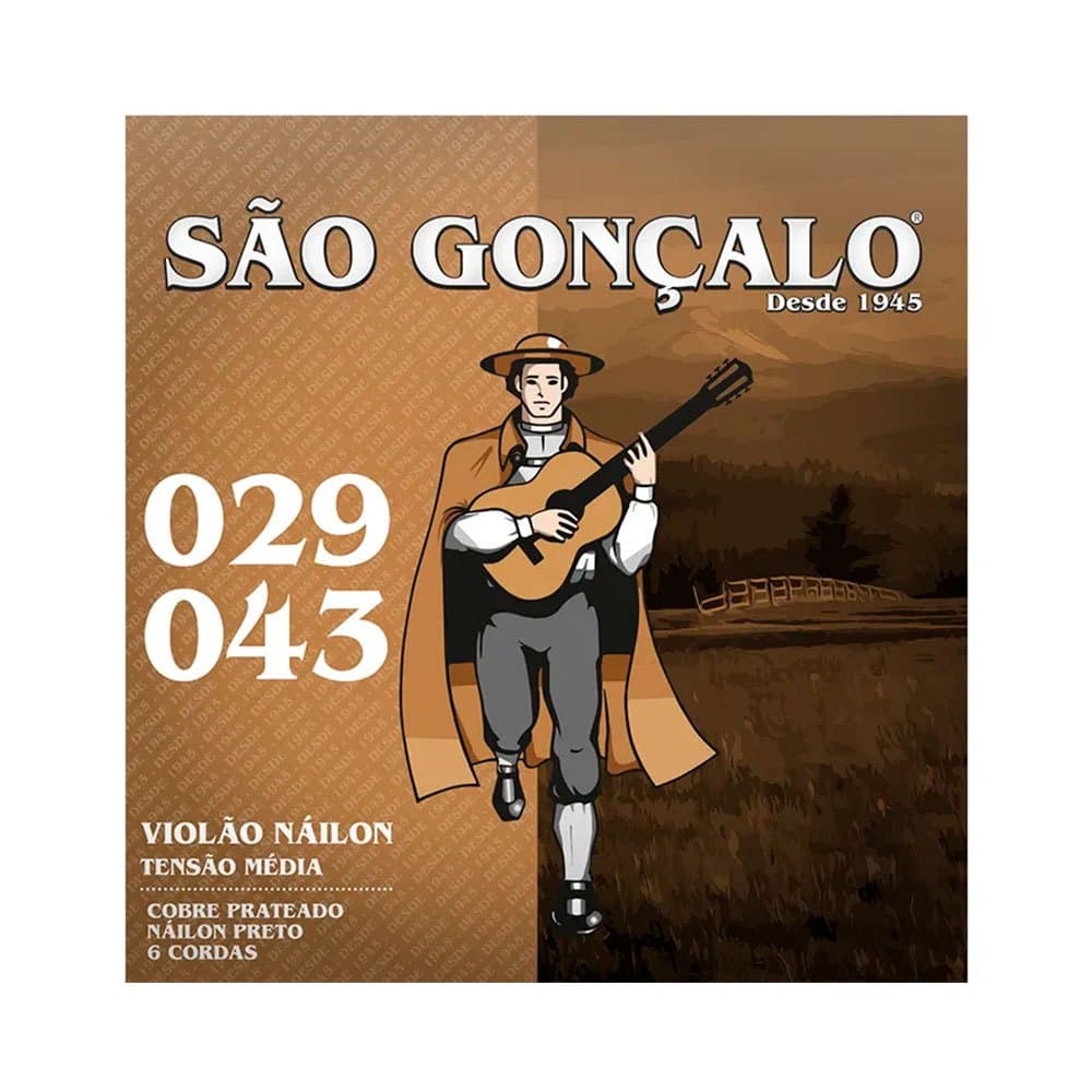 Encordoamento São Gonçalo P/ Violão Nailon Preto 29/43 - EC0443