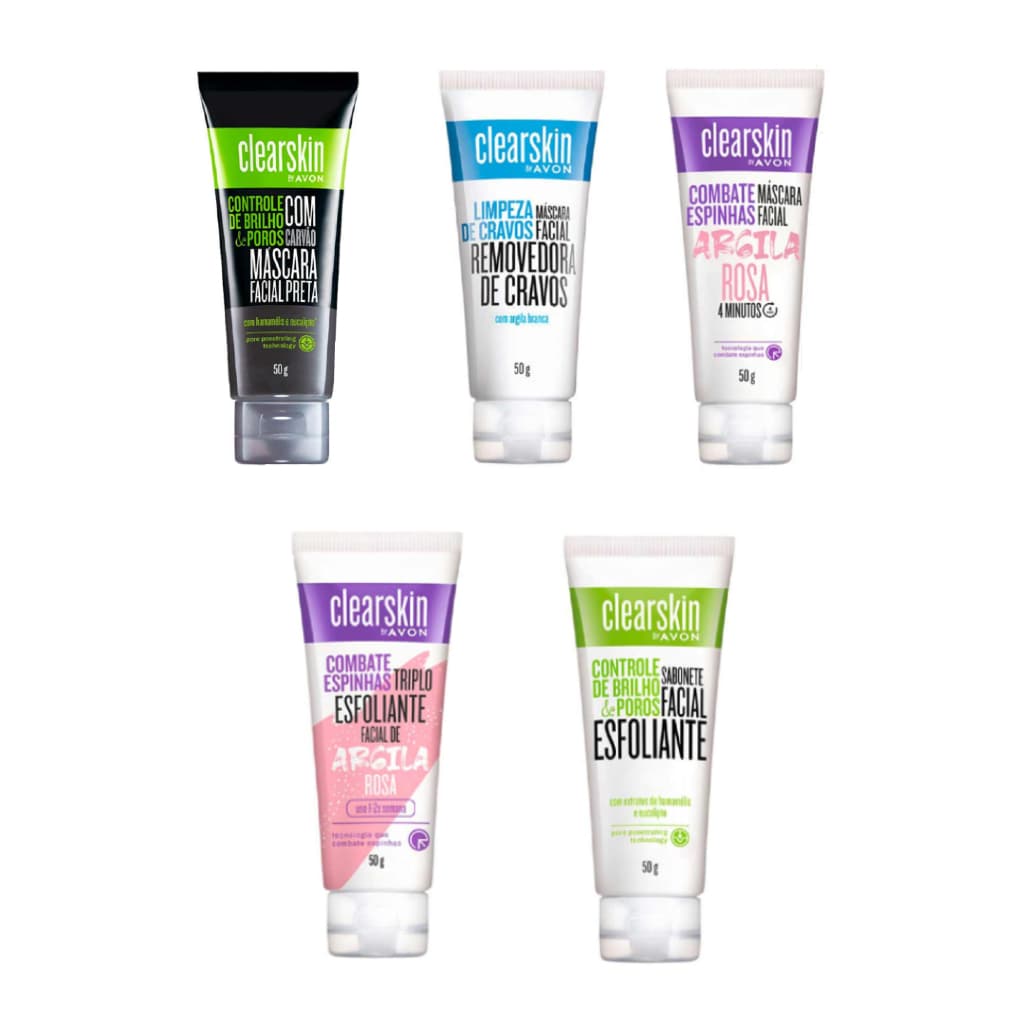 Kit 2 Máscaras Faciais / Sabonetes Faciais / Esfoliantes Clearskin Avon 50g
