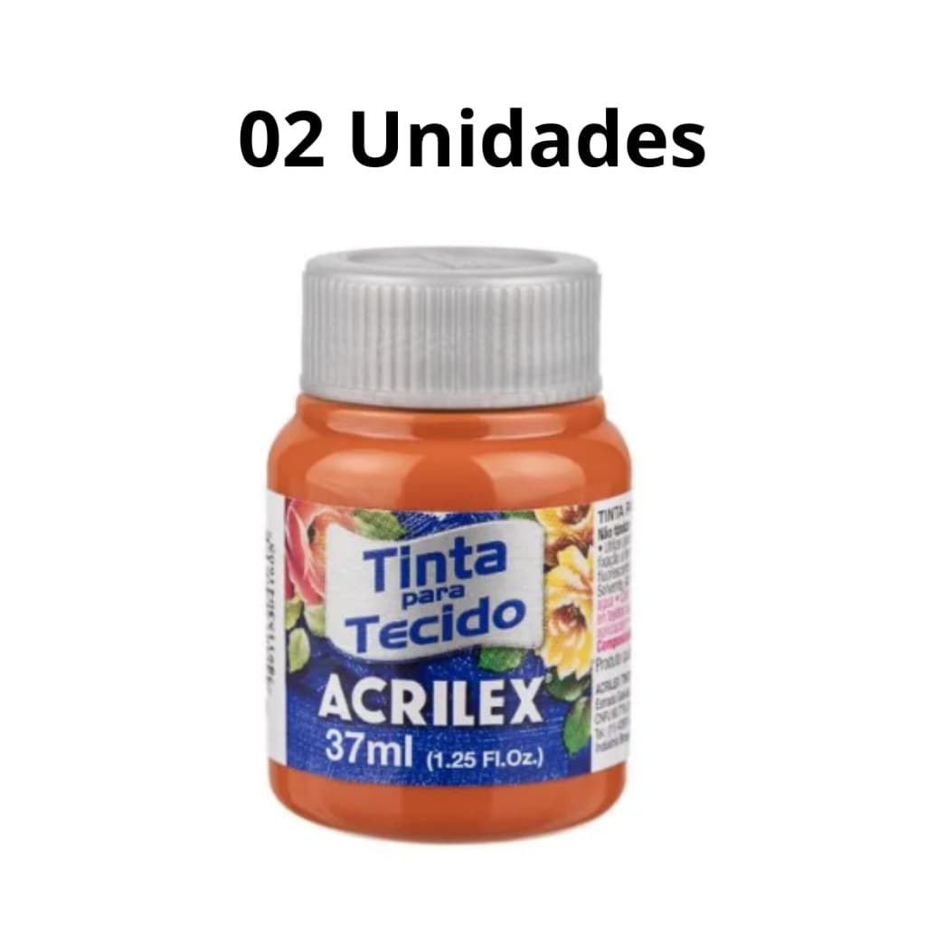 Kit 02 Unidades Tinta para Tecido Fosca 37ml Acrilex Caramelo 569