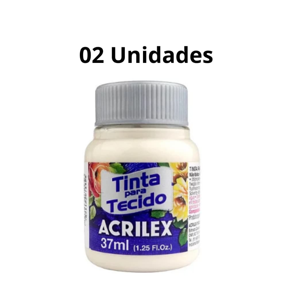 Kit 02 Unidades Tinta para Tecido Fosca 37ml Acrilex Palha 834