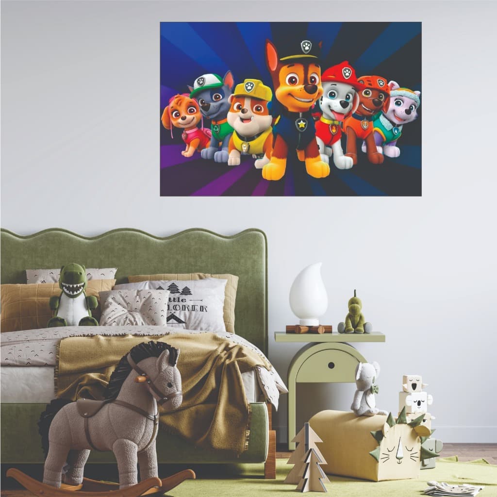 Quadro decorativo patrulha canina decoração para quarto menino festa aniversário quadro infantil