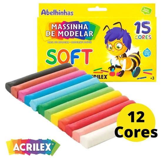 Massinha de Modelar infantil de 12 cores