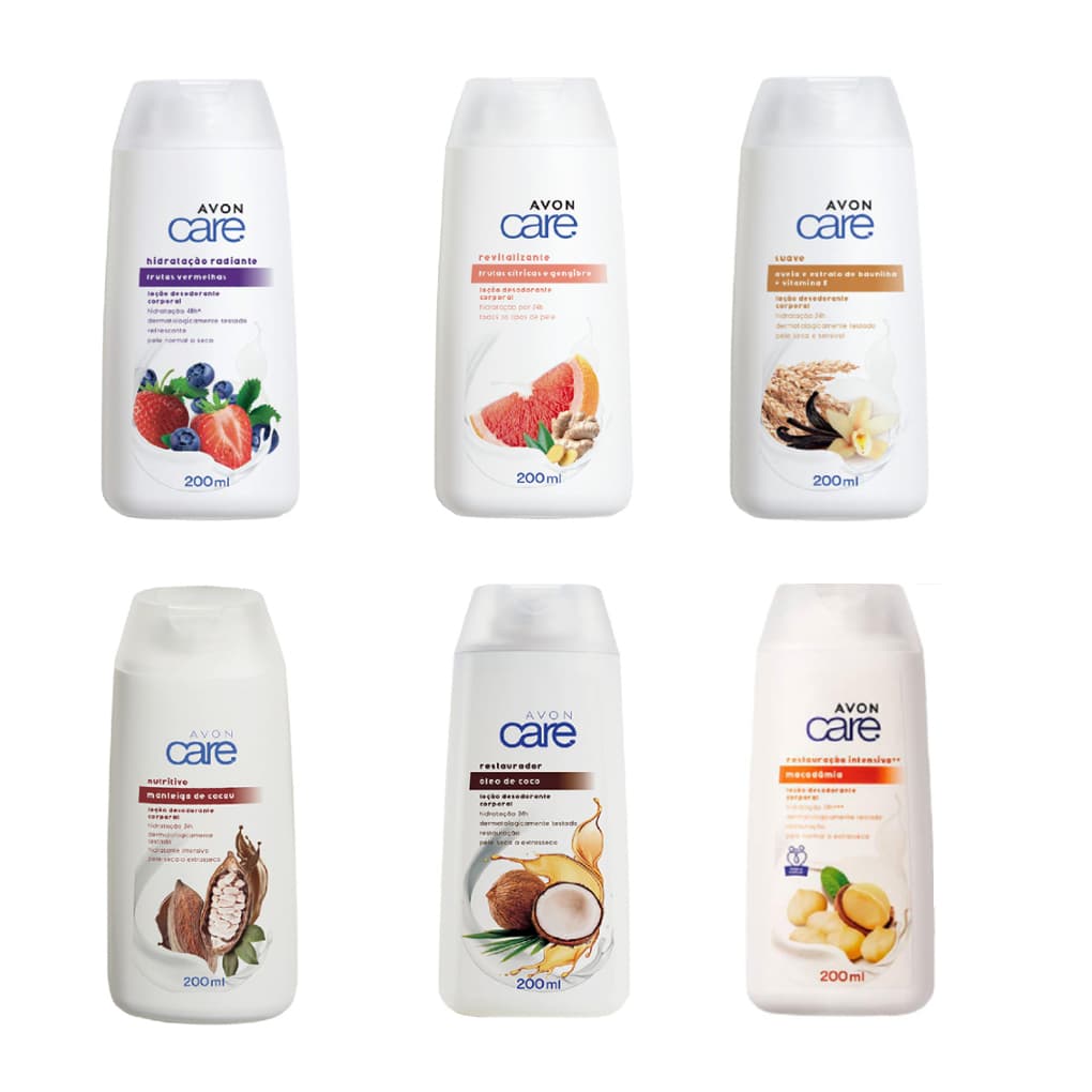 Kit 02 Loção Desodorante Corporal Avon Care 200 ml - Variados