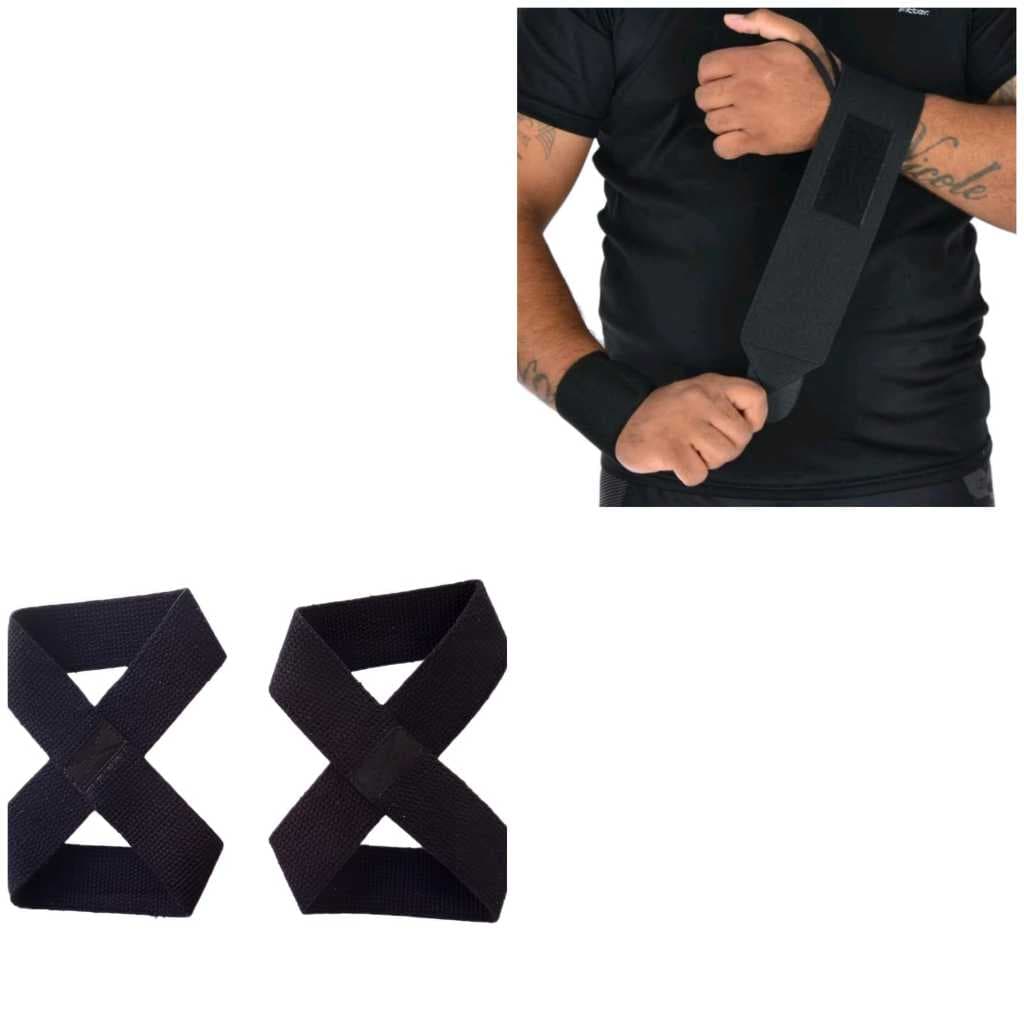 Par Munhequeira Profissional Crossfit Premium E Ganhe 1 Par Tala Straps