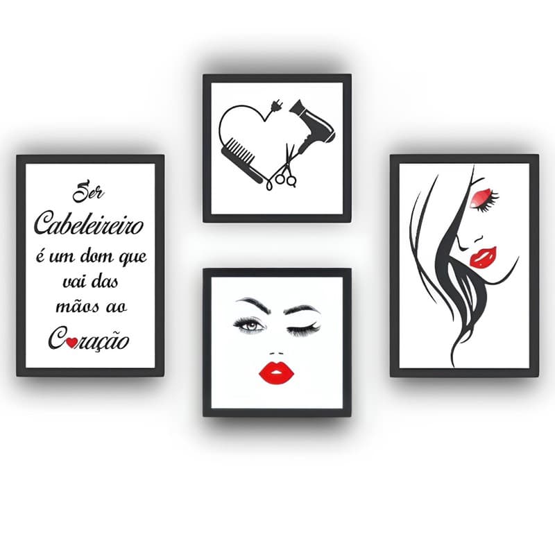 Kit Lindos Quadros Decorativos Pra Salão De Beleza cabeleireiro