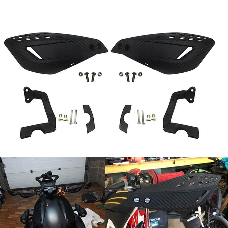 Protetor Mão Modelo Vector Moto Preto Manopla Punho Nylon Kit Com 2 Universal Guidão 22mm