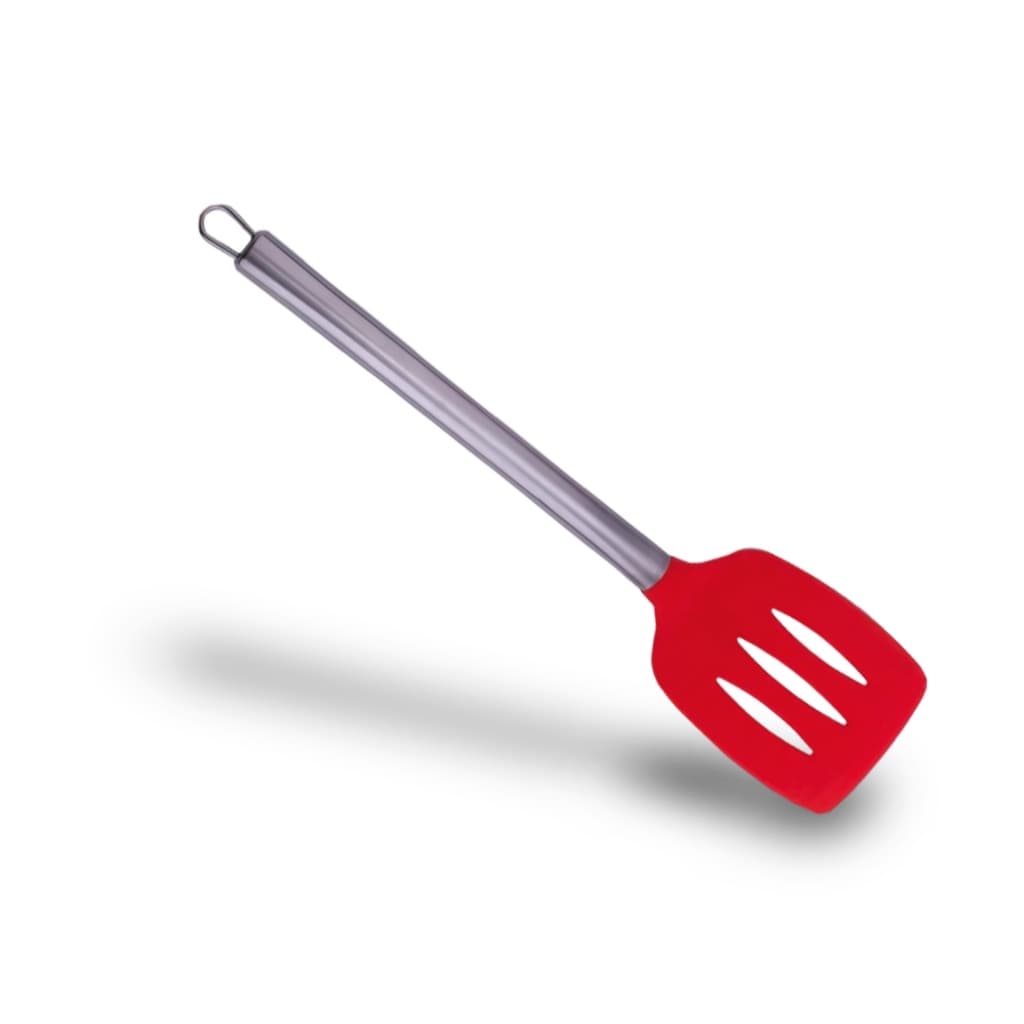 Espátula De Silicone Cabo Inox Vermelho Grande 33cm Utensílio Cozinha Class Home