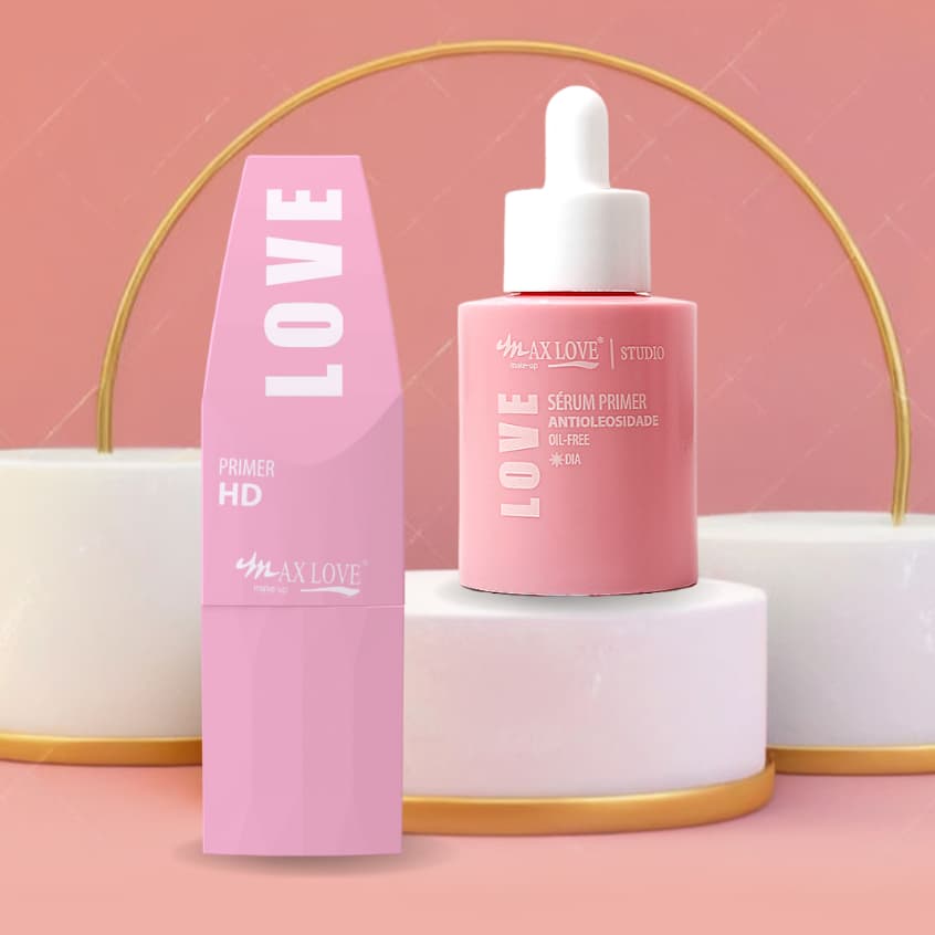Primer HD e Sérum Primer Antioleosidade Dia Max Love, hidratação e nutrição, pele oleosa e mista