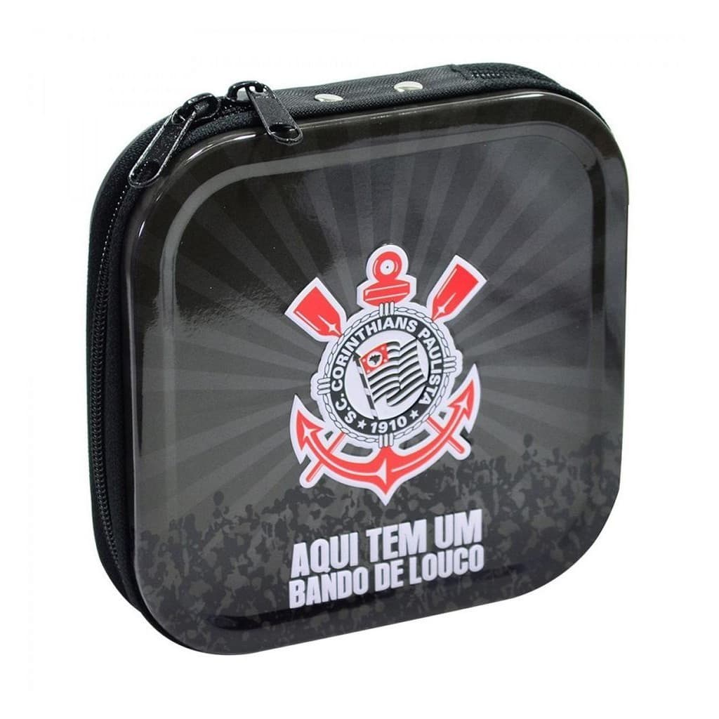 PORTA CD CORINTHIANS ORIGINAL 24CDS METAL