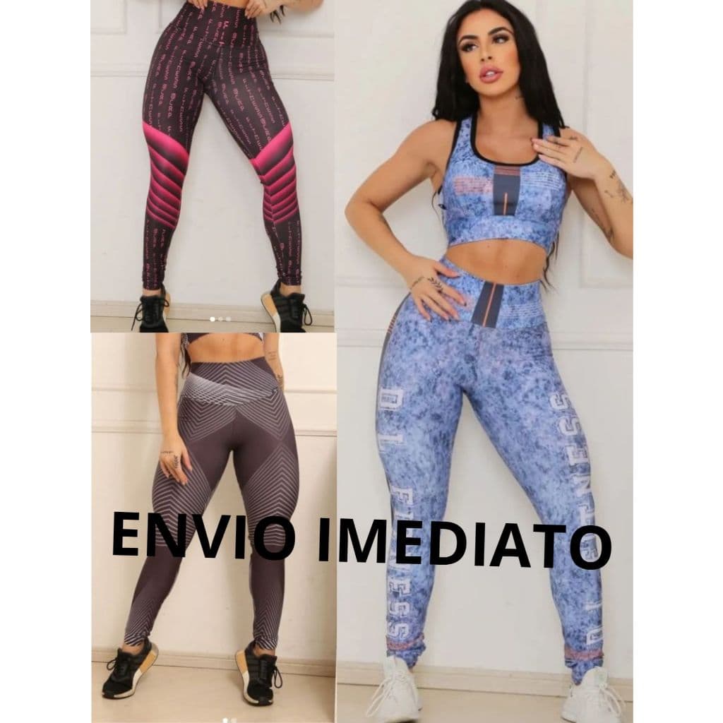 calça de academia feminina estampada fitness yoga