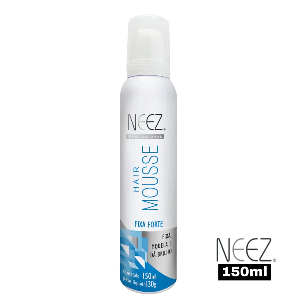 Mousse De Cabelo Fixa Forte 150ml Neez Fixador Modela Neez Reduz o Volume