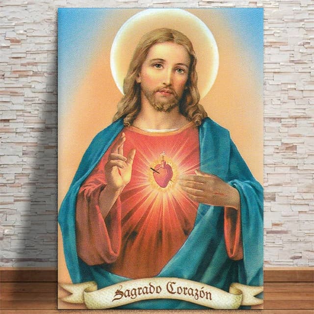 Quadro Decorativo Sagrado Coração de Jesus Quarto Sala MDF 3mm