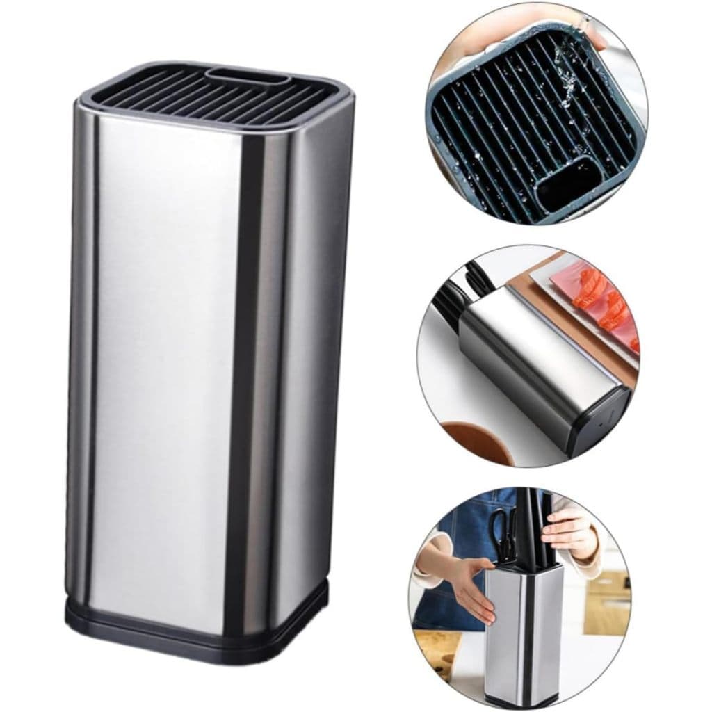 Cepo Inox Suporte Para Guardar Facas Talher Tesoura Cozinha Universal Aço Inoxídavel