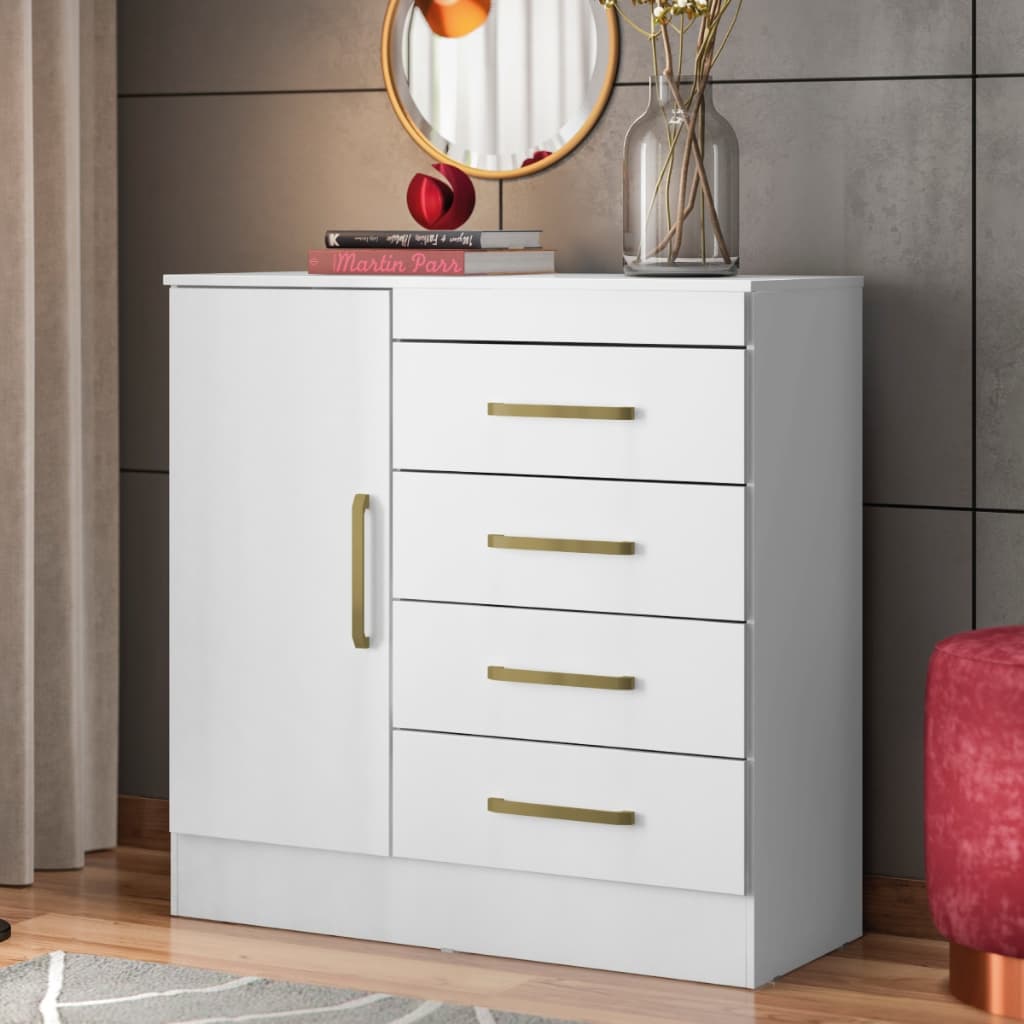 Cômoda Montevidéu 4 Gavetas 1 porta Diversas Cores DM - Belim