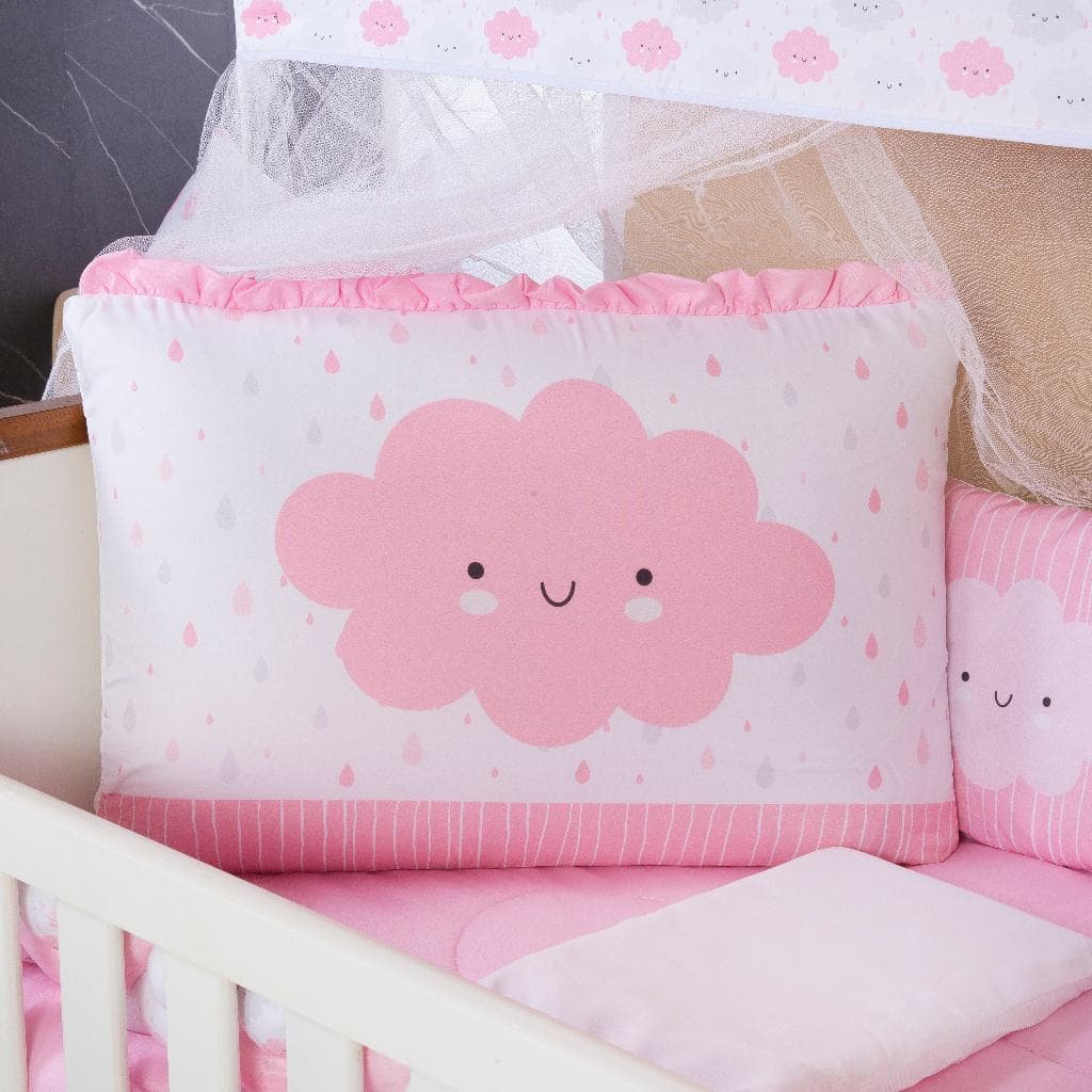 Kit Berço Americano 13 pcs para Bebê Menina Chuvinha de Amor