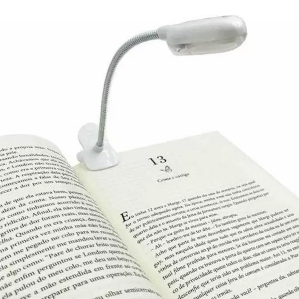 Luminária Lanterna Clip Grampo P/ Leitura Livro Notebook Etc