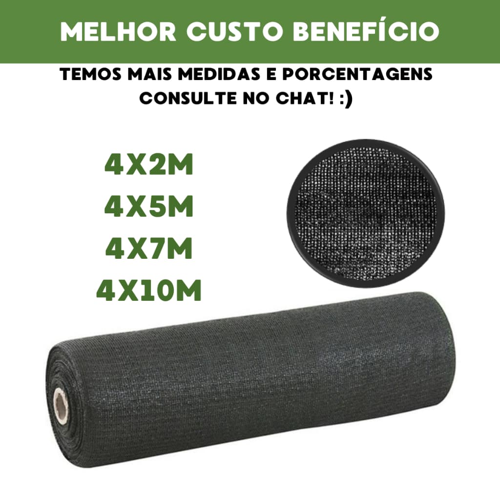 Tela Sombrite Sombreamento 50% Para Horta Jardim Viveiro Estufa Orquidário Pergolado Piscina