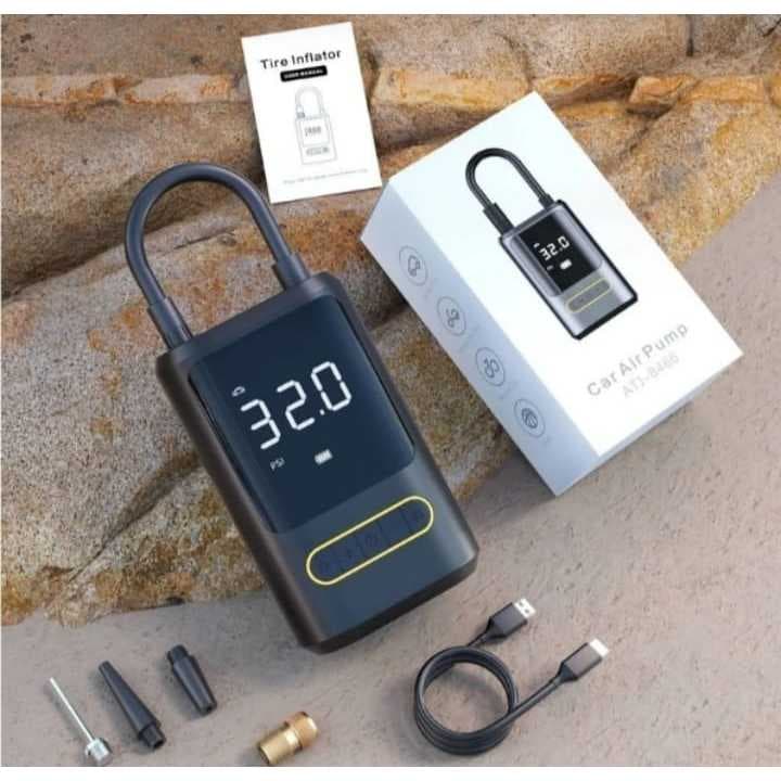HYQ1879 Mini Compressor de Ar Portatil Recarregavél Digital USB Calibrador Pneu Envio Imediato