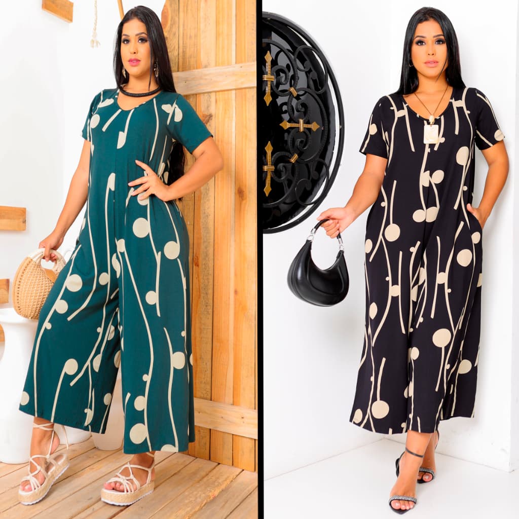 Macacão Pantacourt Saruel Moda Feminino Estiloso com bolsos Macaquinho Soltinho Ótima qualidade e acabamento perfeito