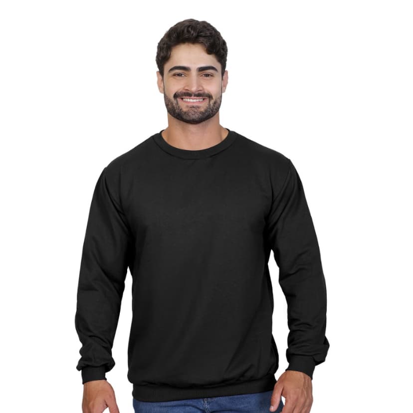 Moletom careca liso gola redonda unissex com ribana flanelado  blusa de frio Promoção