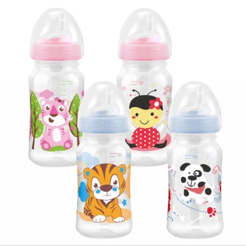 Copo Transição Petita 270ML Bico Macio Silicone Azul Rosa -- Estampas Variadas