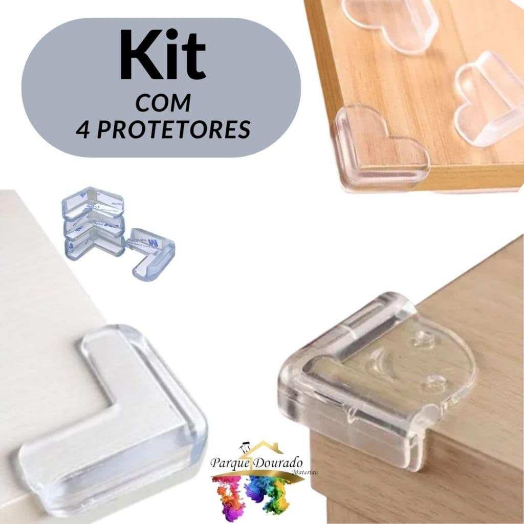 Kit Protetores De Quina Silicone Para Crianças E Bebes Proteção
