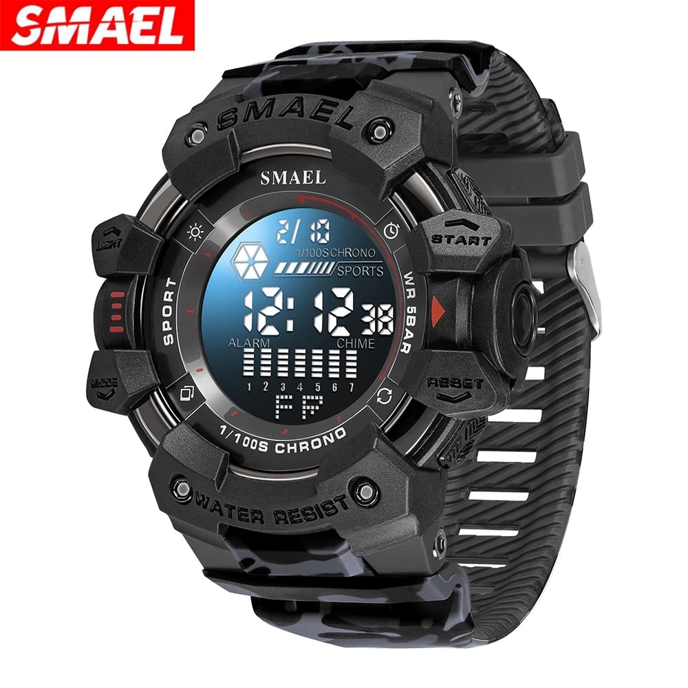 Relógio de pulso Smael original Dual Display Quartz, à prova d'água, cronômetro envio rápido