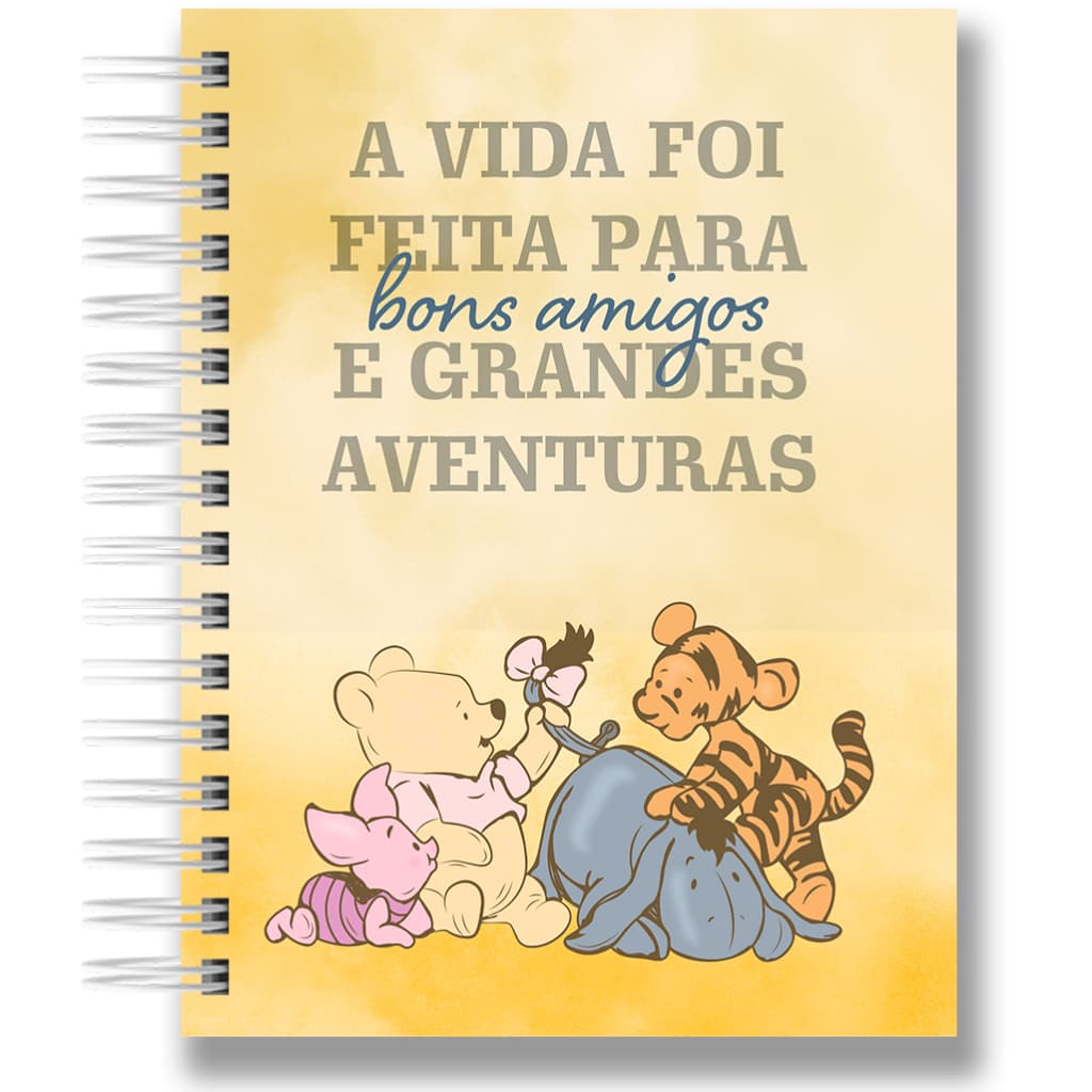 Caderno Ursinho - 300 páginas - Wire o - 15,5 x 21,5 cm