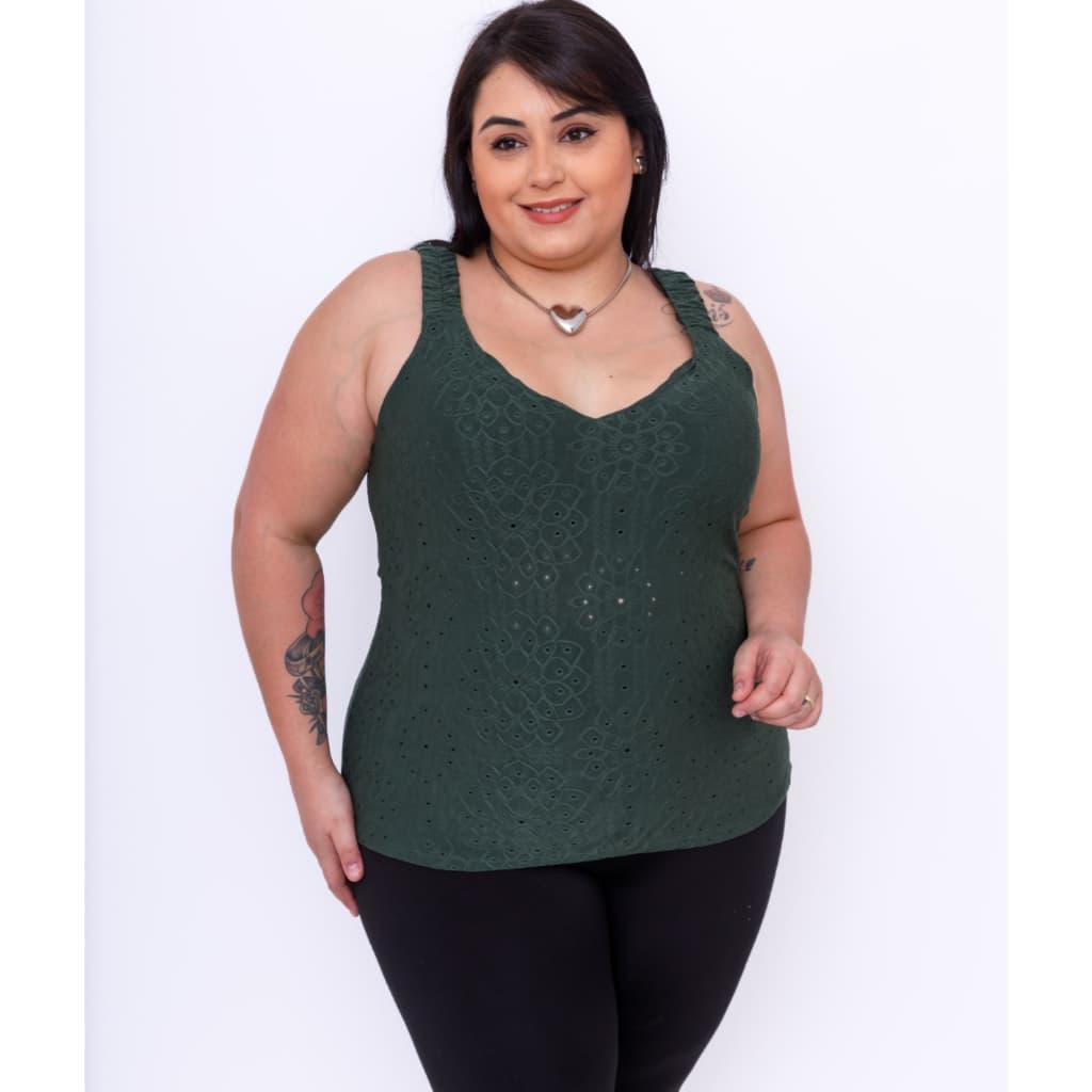 regata plus size com alca larga malha lese 40014