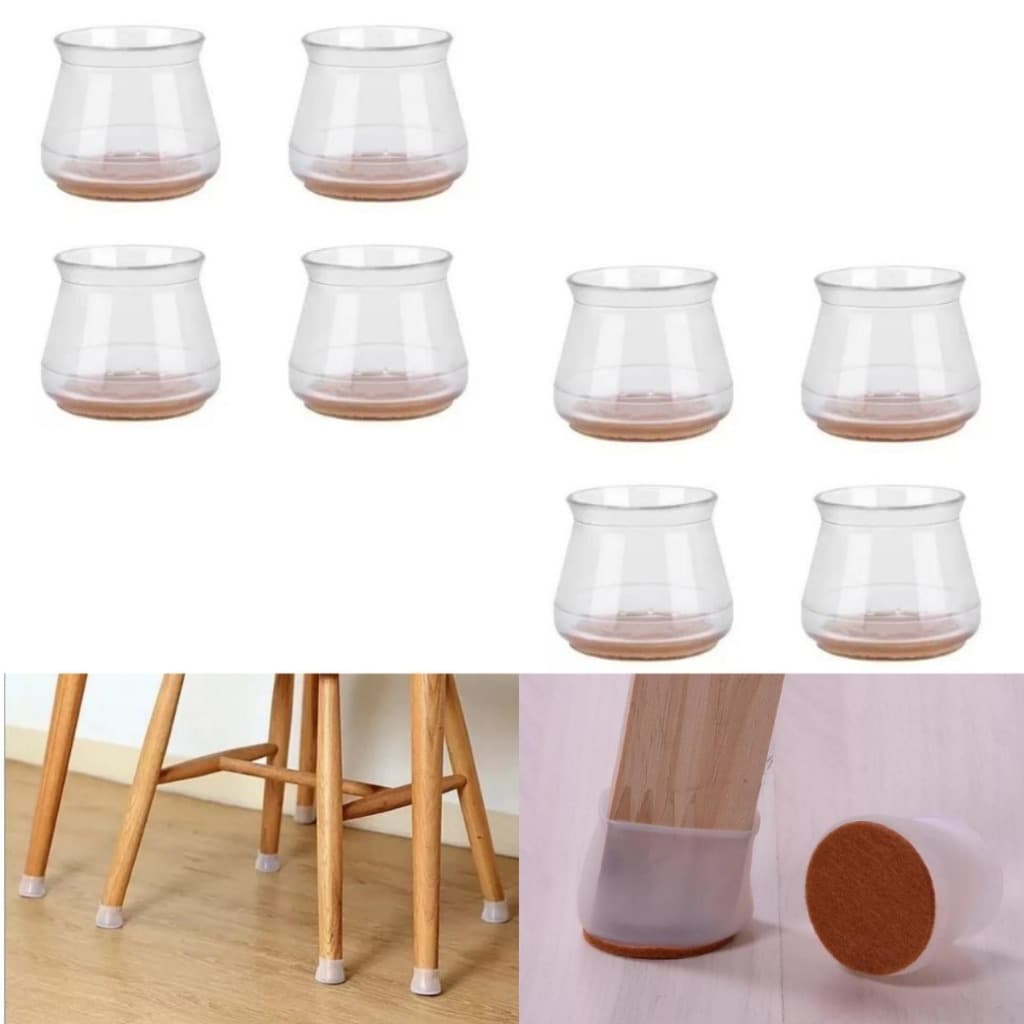 KIT PROTETOR DE PÉ DE CADEIRA COM FELTRO DE SILICONE FLEXIVEL MESA E MOVEIS COZINHA SERVE PÉ