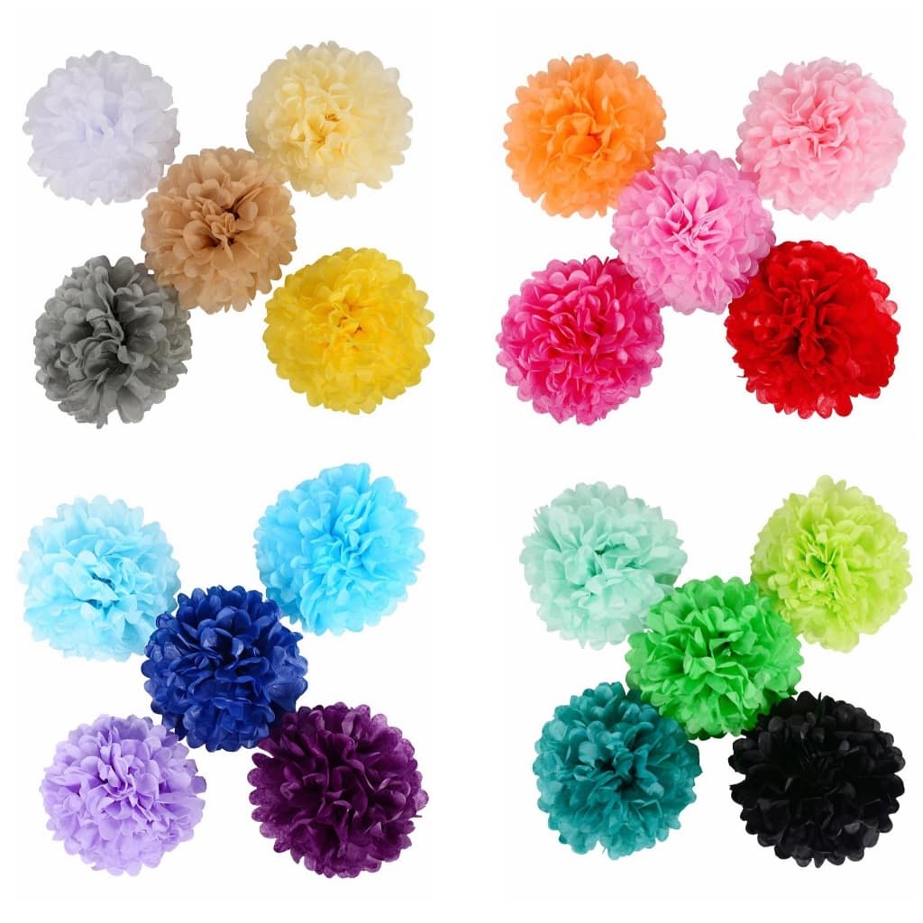 Enfeite Flor Pompom de Papel de Seda para Decoração de Aniversários Casamentos Batizados Reuniões