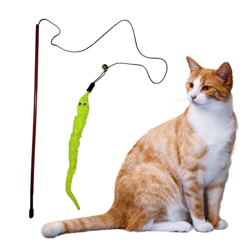 Varinha,vareta para Gato com cobrinha e sininho guizo 30cm Brinquedo para gato