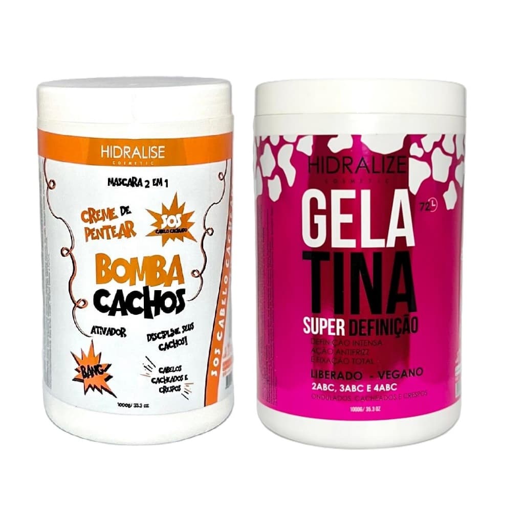 Gelatina Capilar + Creme de Pentear Bomba de Cachos Super Definição 1kg