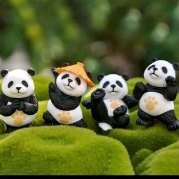 Miniaturas kung Fu Panda 4 pçs enfeites decorações mini jardins