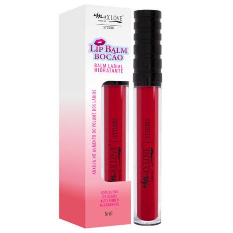 batom gloss lip volumoso Lil balm bocão 401 vegano Max love contém ácido hialurônico