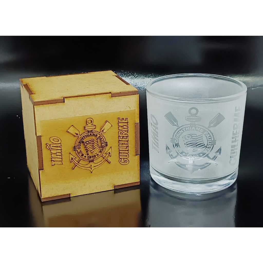 Kit Copo de Whisky + Caixa em MDF Gravada a Laser