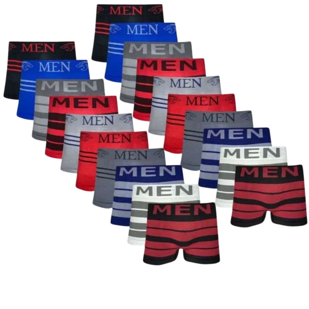 Kit 24 ou 10 Cuecas Boxer Masculina Sem Costura de Microfibra