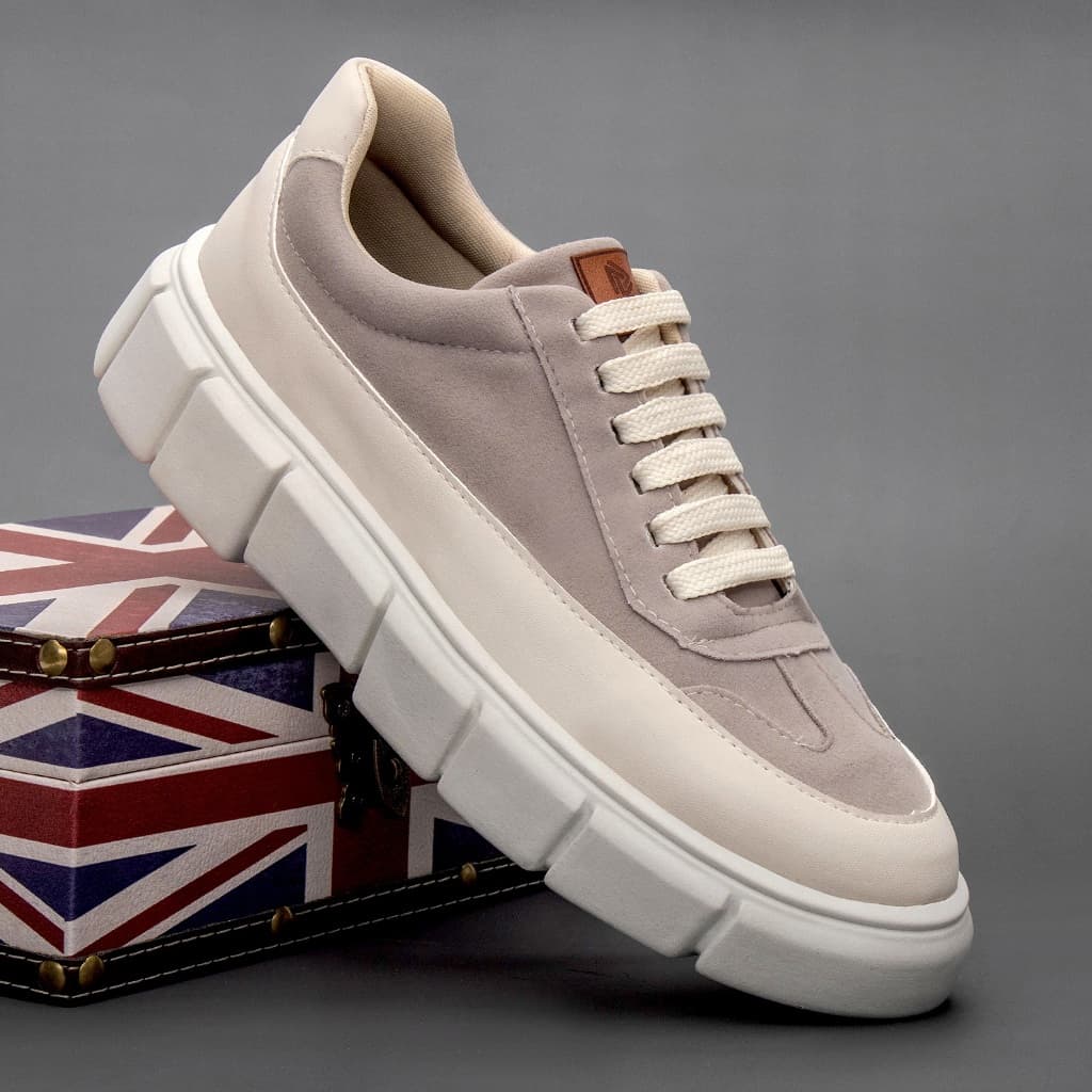 Tênis Masculino Casual Elegante com Sola Alta Confortável Estiloso Moderno Trabalho e Passeio
